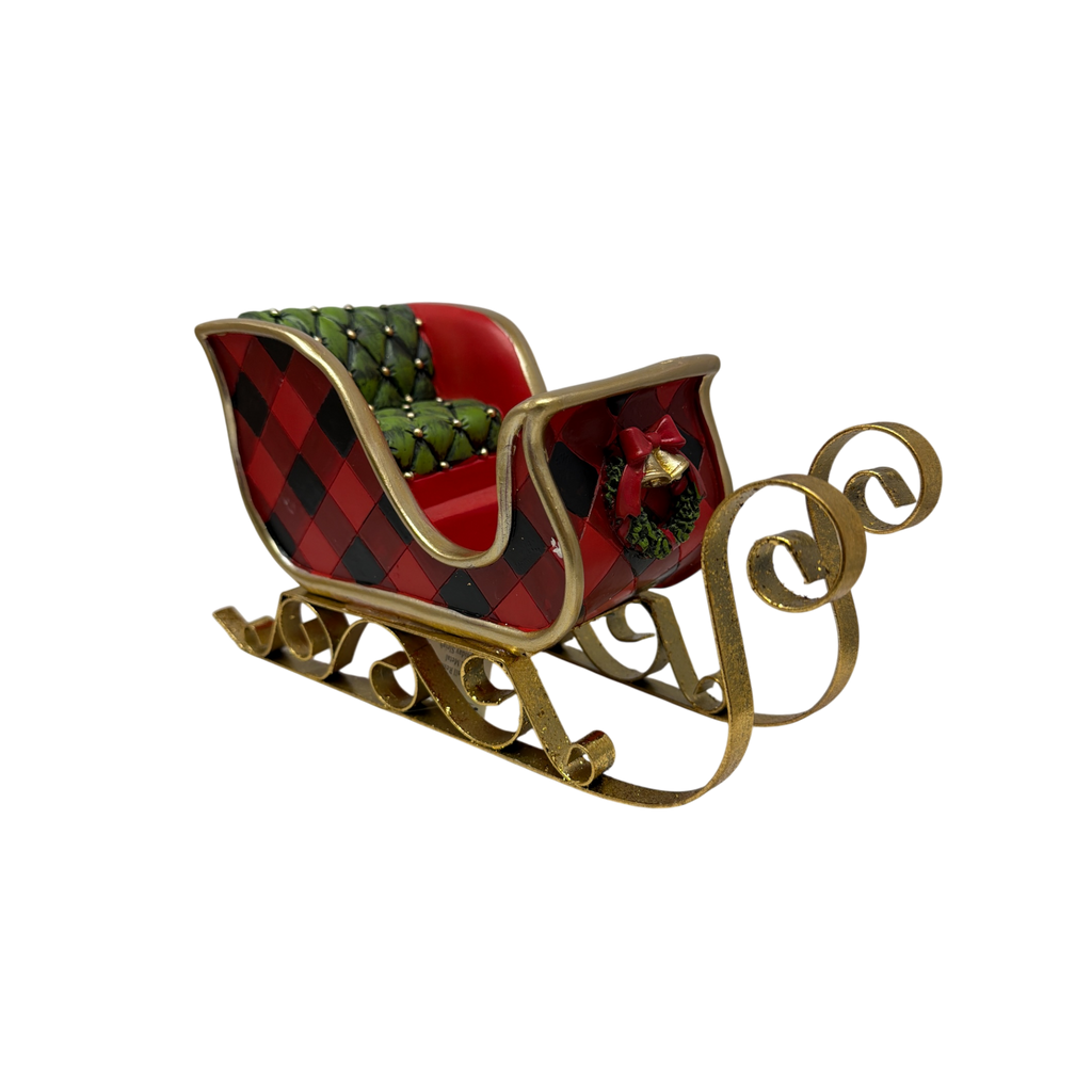 Resin & Metal Holiday Sleigh - Medium