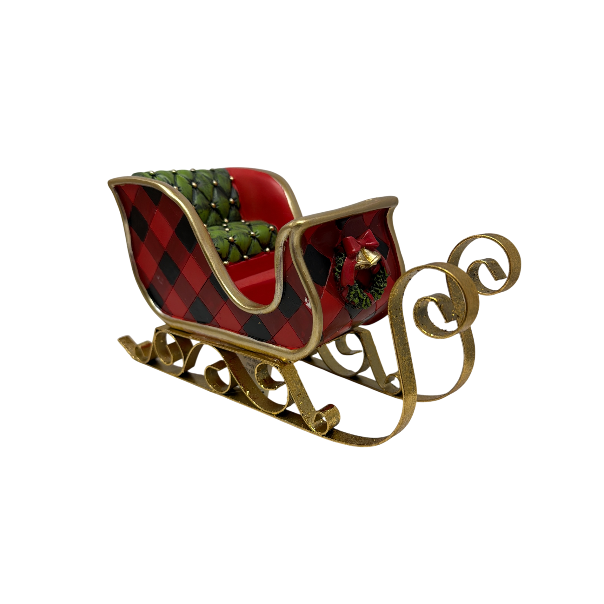 Resin & Metal Holiday Sleigh - Medium