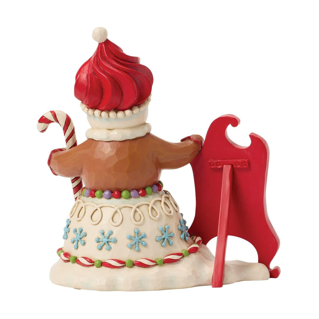 Gingerbread Snowman Sign Figurine