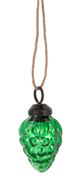 Green Glass Pinecone Ornament