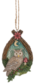 Woodland Owl  in Twig Wreath Ornaments