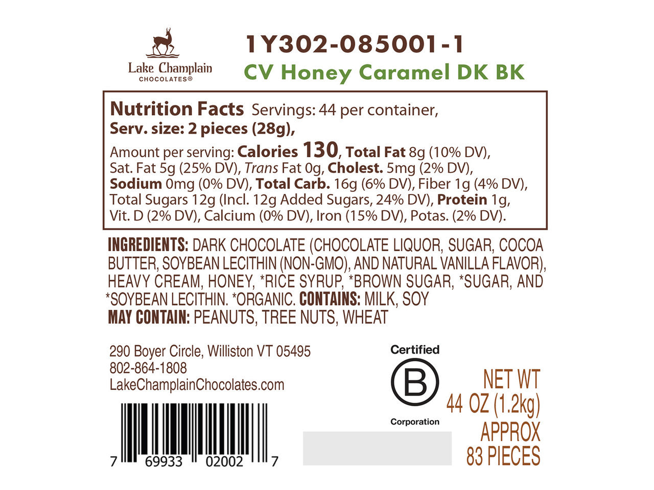 Lake Champlain Chocolates - Honey Caramel