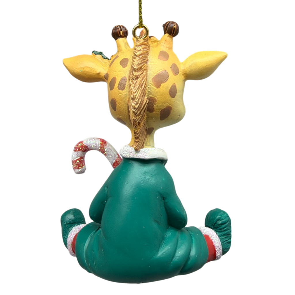 Festive Jungle Giraffe Pajama Ornament
