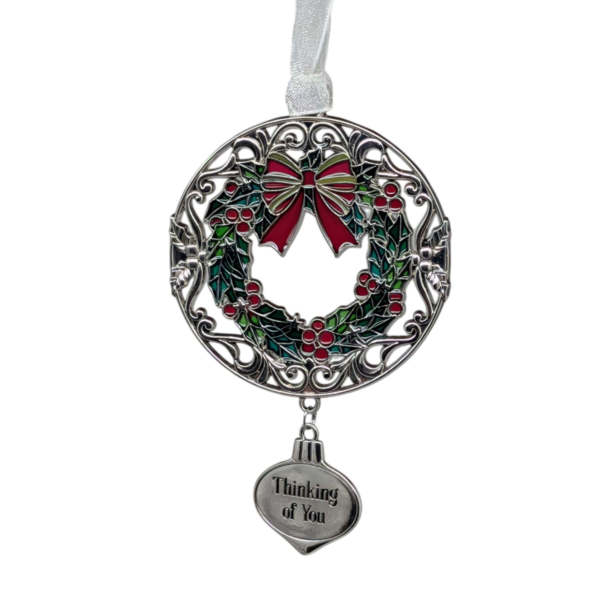 Thinking of You Wreath - Colors of Christmas Ornament