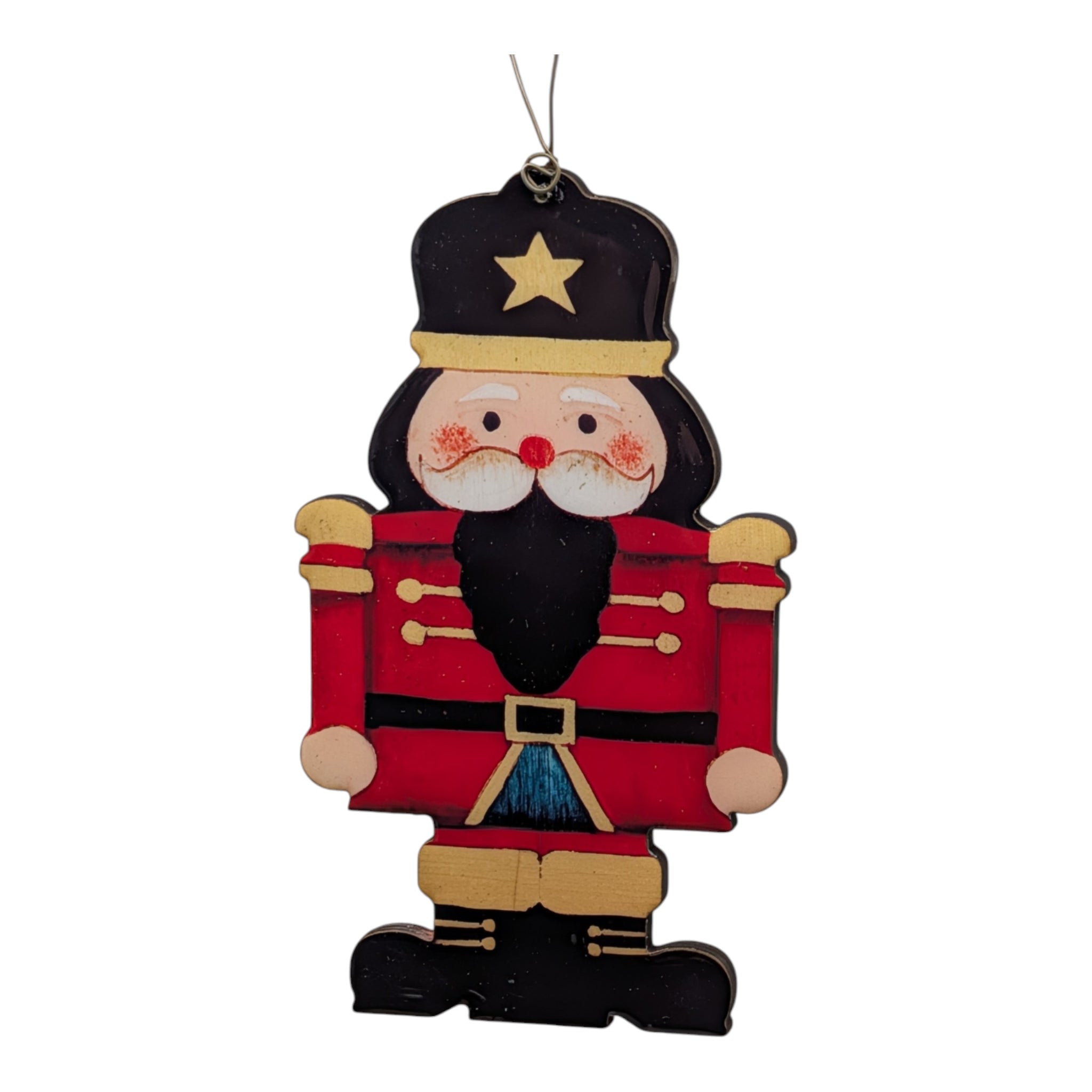 Dapper Nutcracker Santa Ornament