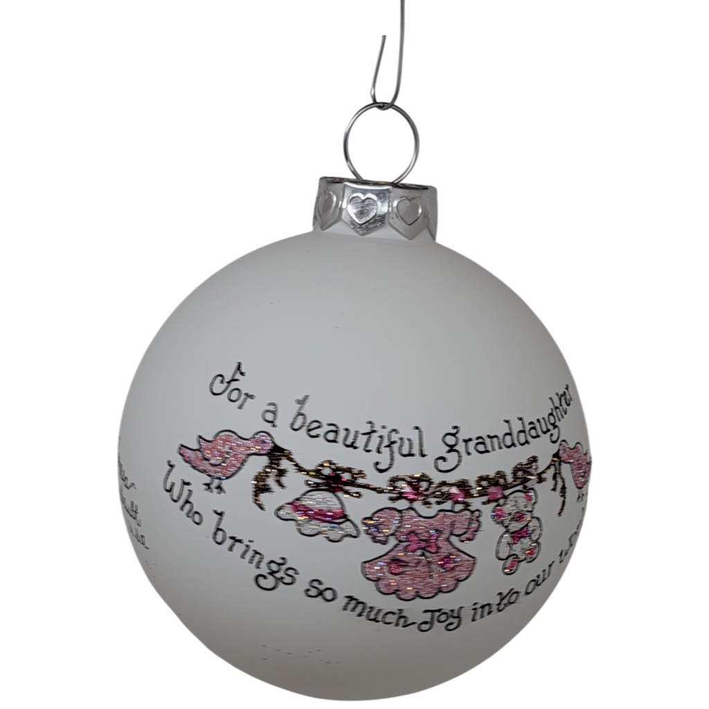 Christmas Keepsake Glass Ornament - For a Beautiful Granddaughter