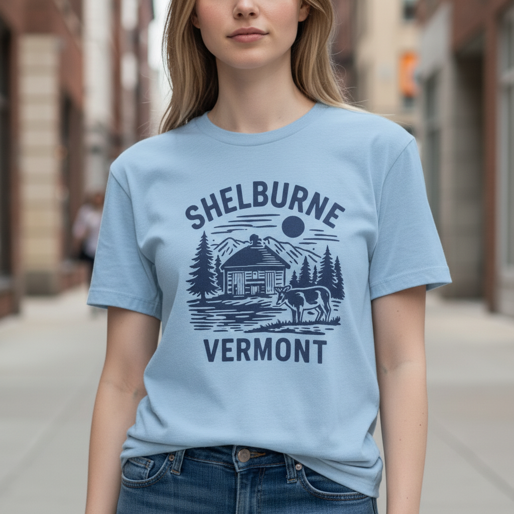 Shelburne Vermont Graphic Tee – Carolina Blue -