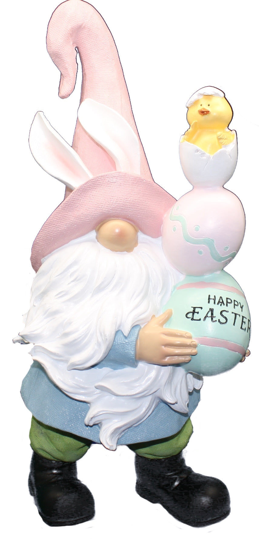 Easter Gnome Holding a Stack of Eggs