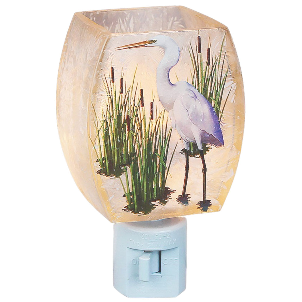 Frosted Glass Nightlight - Great Heron