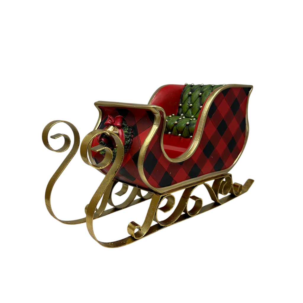 Resin & Metal Holiday Sleigh - Large