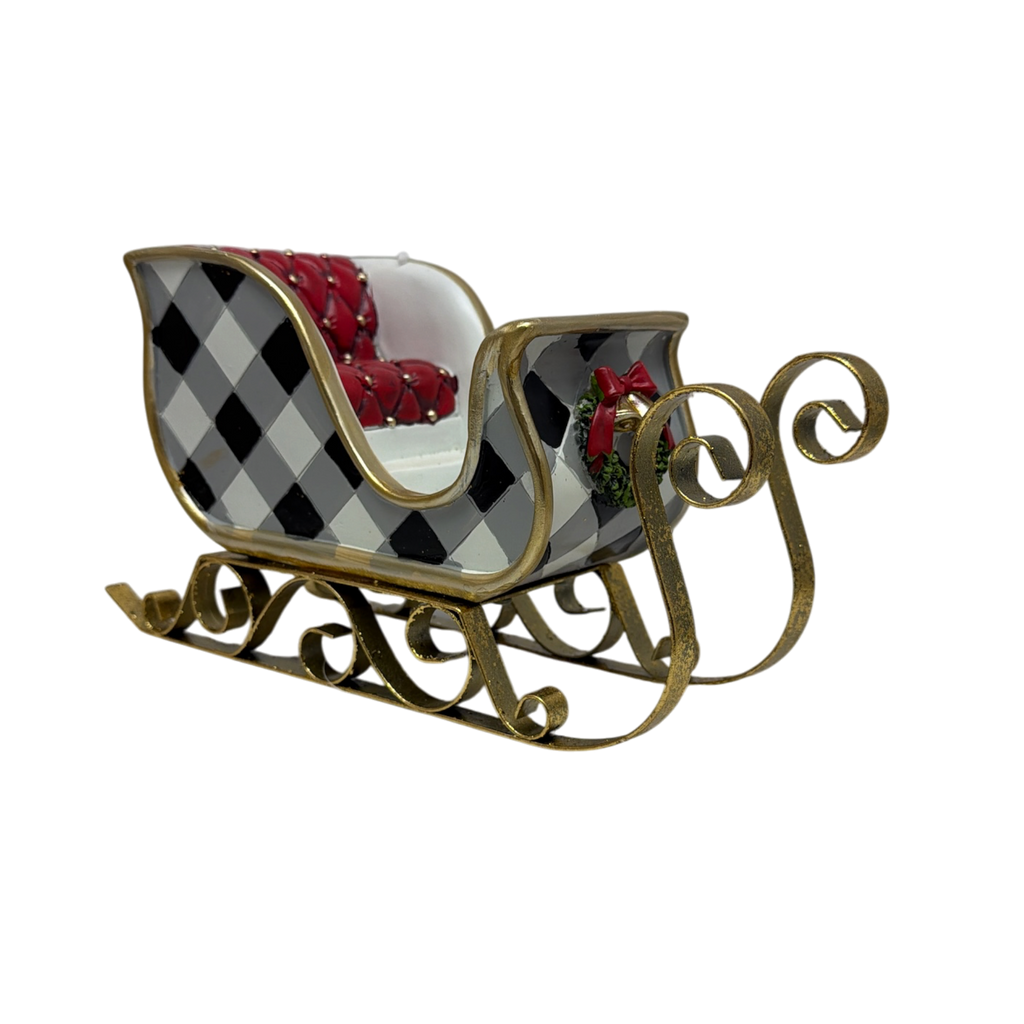 Black and White  Holiday Sleigh - Medium