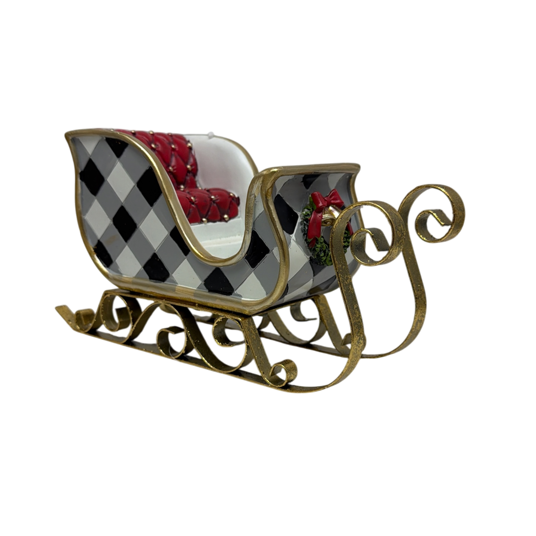 Black and White  Holiday Sleigh - Medium
