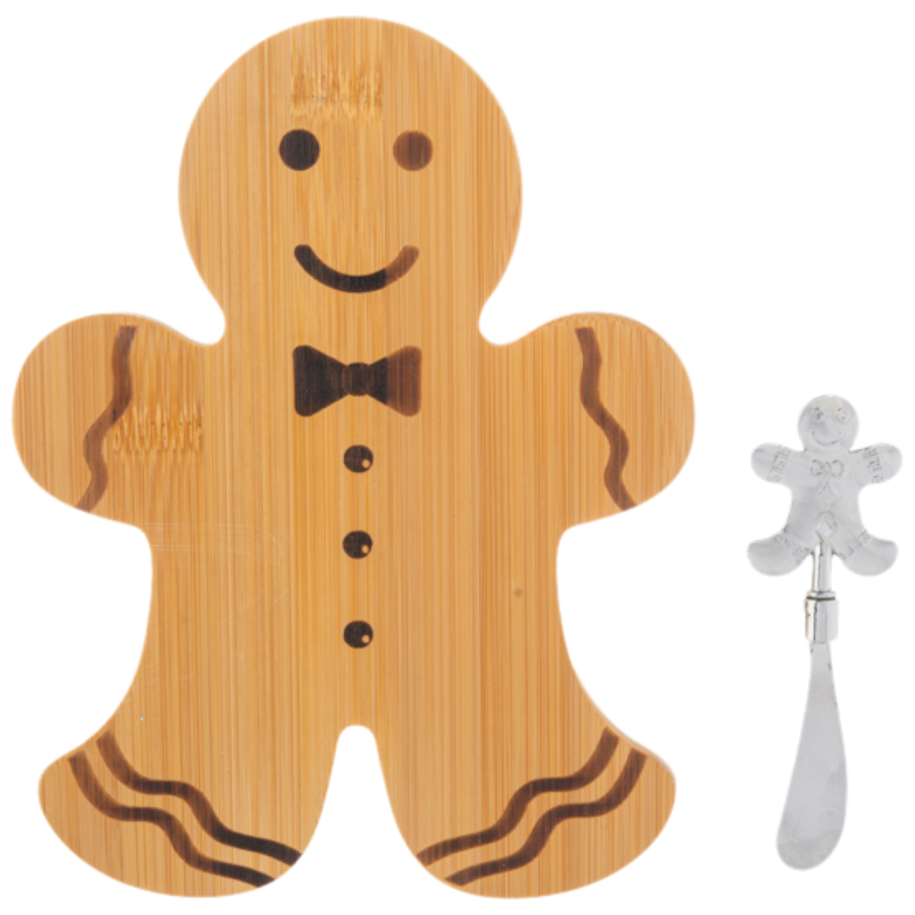 Gingerbread Merry Christmas Serving Board with Spreader