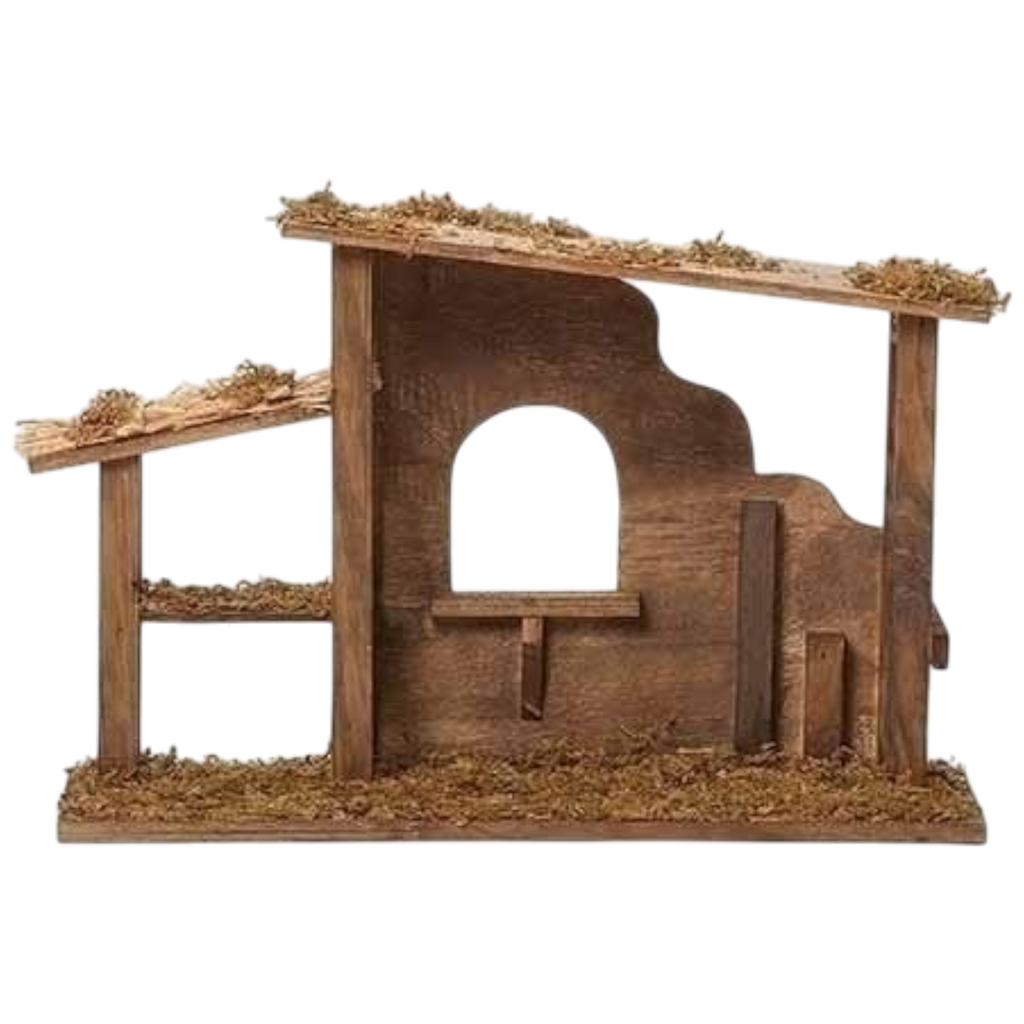 Fontanini Wooden Stable - 18.25" x 12"