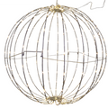 24 Inch Electric Foldable Metal Sphere With 220 Warm White Micro Led Lights