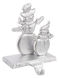 Snowman Stocking Holder  - Silver