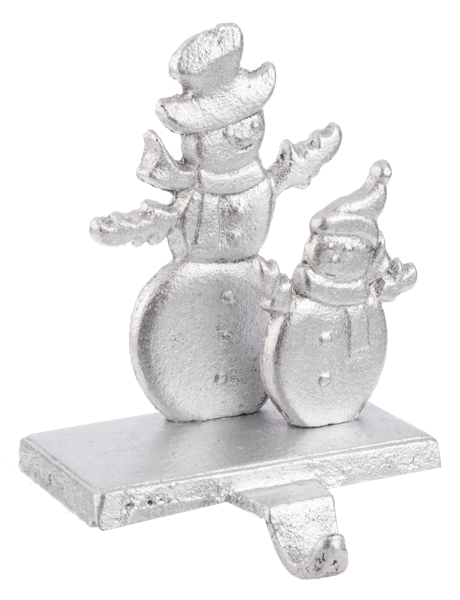 Snowman Stocking Holder  - Silver