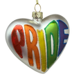 Blown Glass Pride Heart Orn