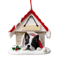 Ceramic Doghouse Ornament - Boston Terrier