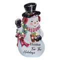 Lighted Metal Snowman Porch Easel - 26 Inch