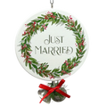 Just Married  With Wedding Bells Ornament