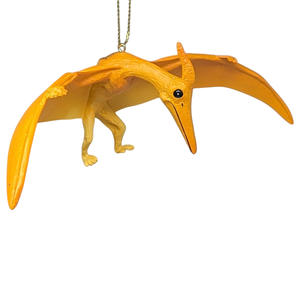 Yellow Pterodactyl Dinosaur Ornament