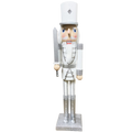 Classic Silver Nutcracker - 2 Feet Tall - with Sword