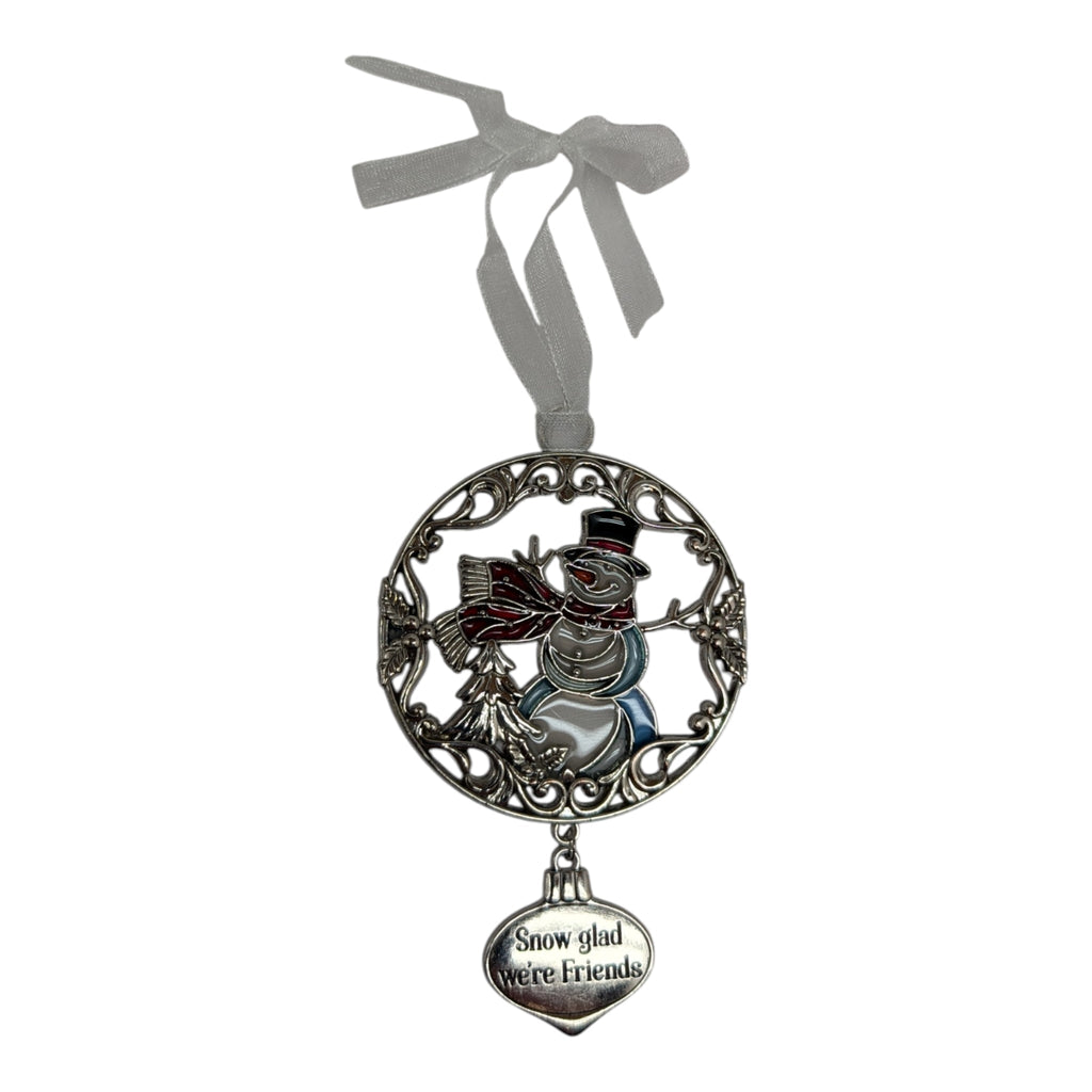 Snow Glad We're Friends Snowman - Colors of Christmas Ornament