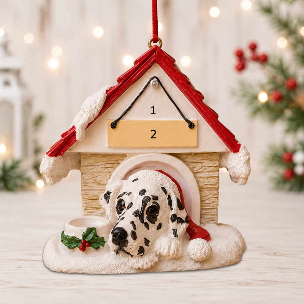Ceramic Doghouse Ornament - Dalmatian
