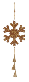 Oversized Snowflake Bell Ornament - Champagne Gold