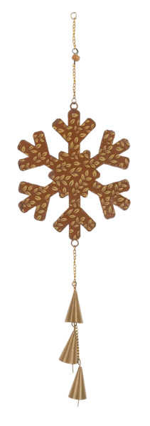 Oversized Snowflake Bell Ornament - Champagne Gold