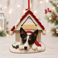 Ceramic Doghouse Ornament - Rat Terrier