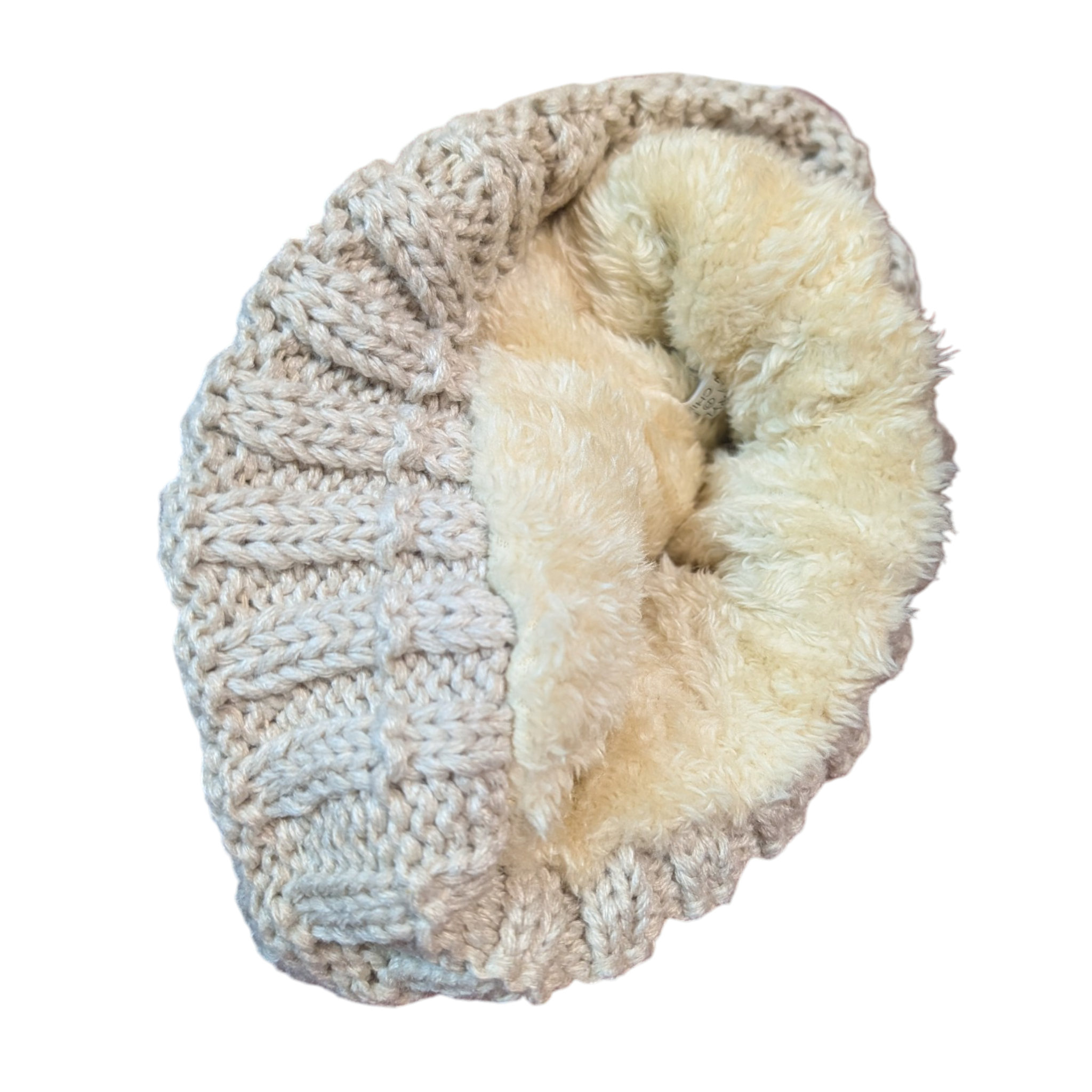 Knit Hat With Three Interchangeable Poms - Oatmeal