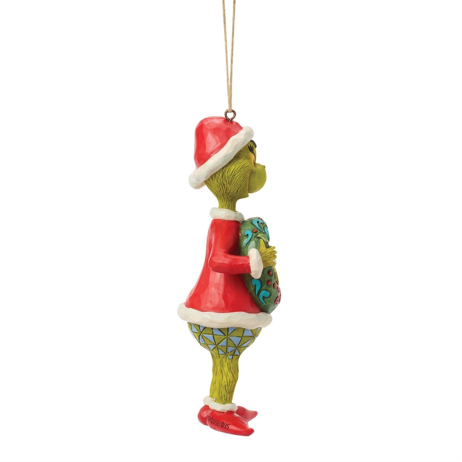 Grinch with Dated 2026 Wreath Ornament