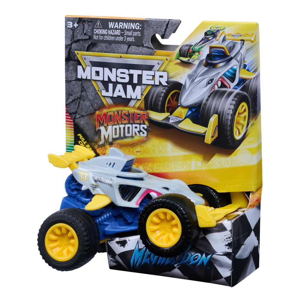 Monster Jam Monster Motors, 1:64 Rev Up Monster Truck -Megalodon