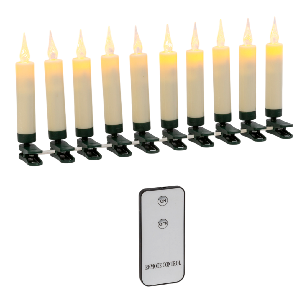 4 Inch LED Clip on Candle - 10 piece Set - White