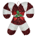 Crossed Candy Canes Tinsel Wall Decor - 19" Tall