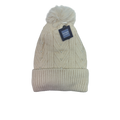 Pearl Chevron Knit Hat - Cream