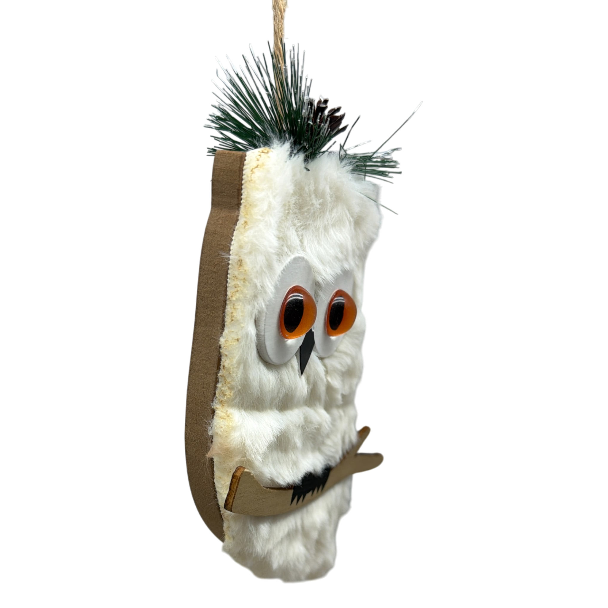 White Holiday Owl Ornament