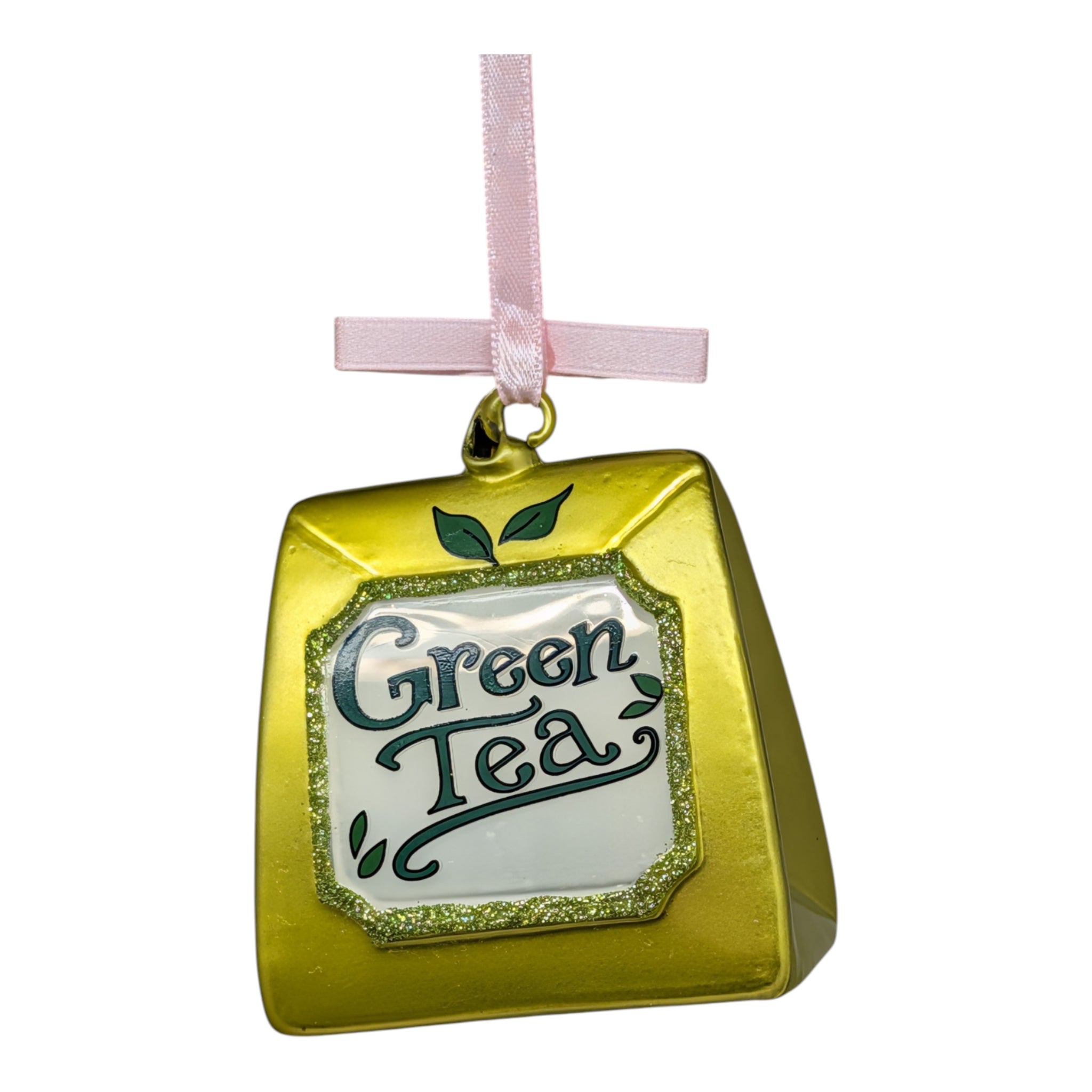 Verdant Comfort: Green Tea Glass Ornament