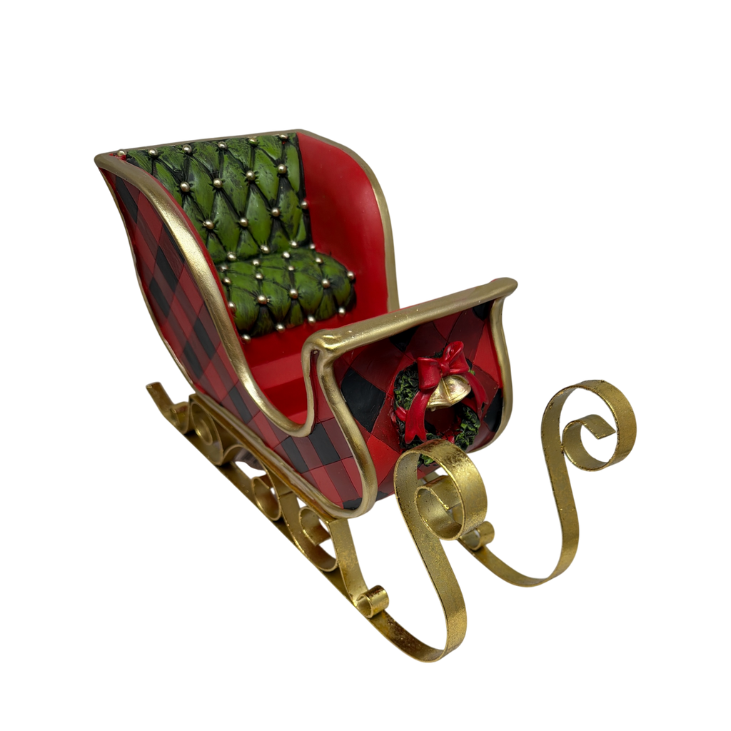 Resin & Metal Holiday Sleigh - Large