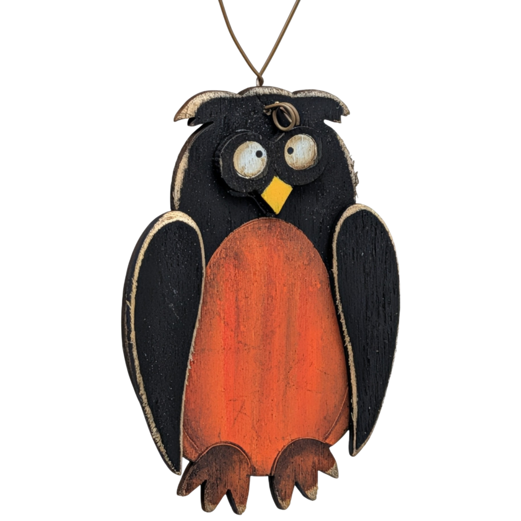 The Goofy Owl Wooden Ornament