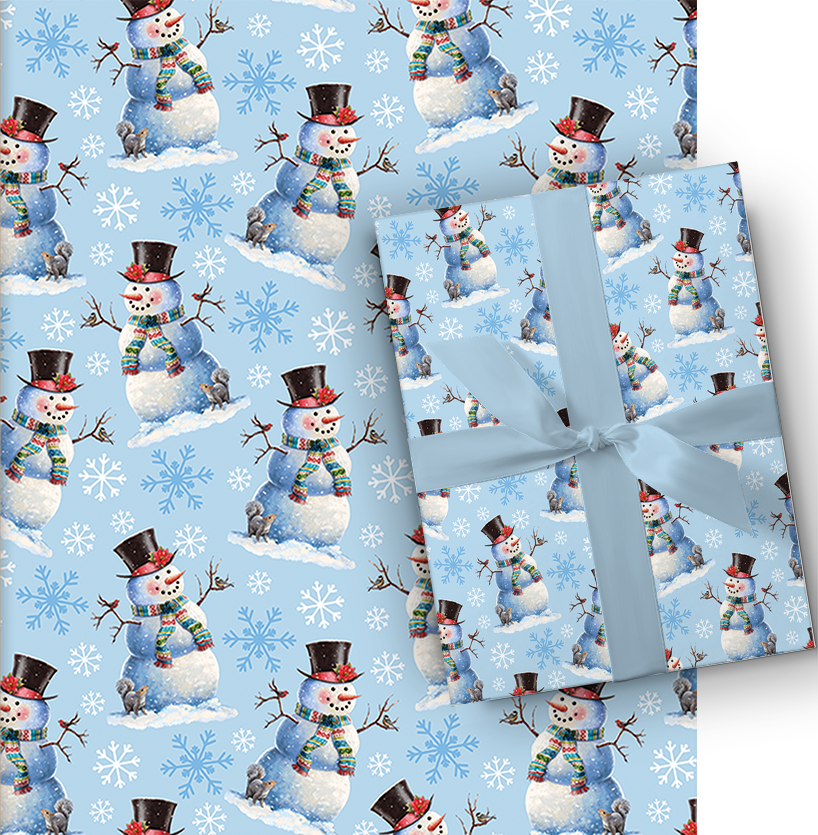 Holiday Roll Wrap - 30" x 168" - Frosty Friends