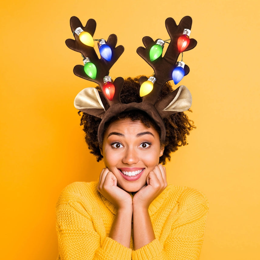 Jumbo Bulb Light Up Antlers Headband