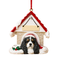 Ceramic Doghouse Ornament - King Charles - Tri-color
