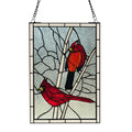 Annabelle Red Cardinal Stained Glass Window Panel