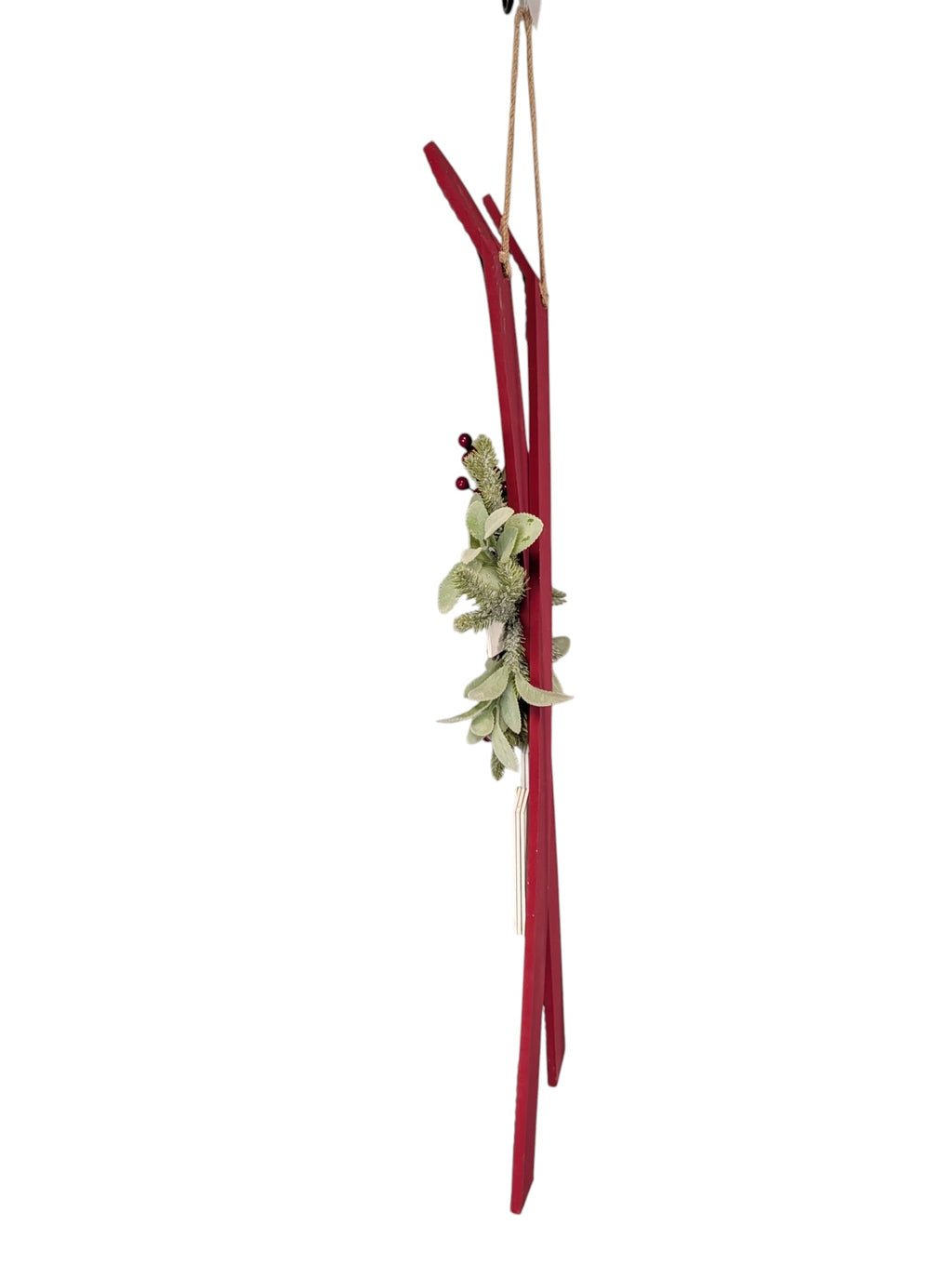 Ski Holiday Countdown Calendar with Festive Florals - Burgundy