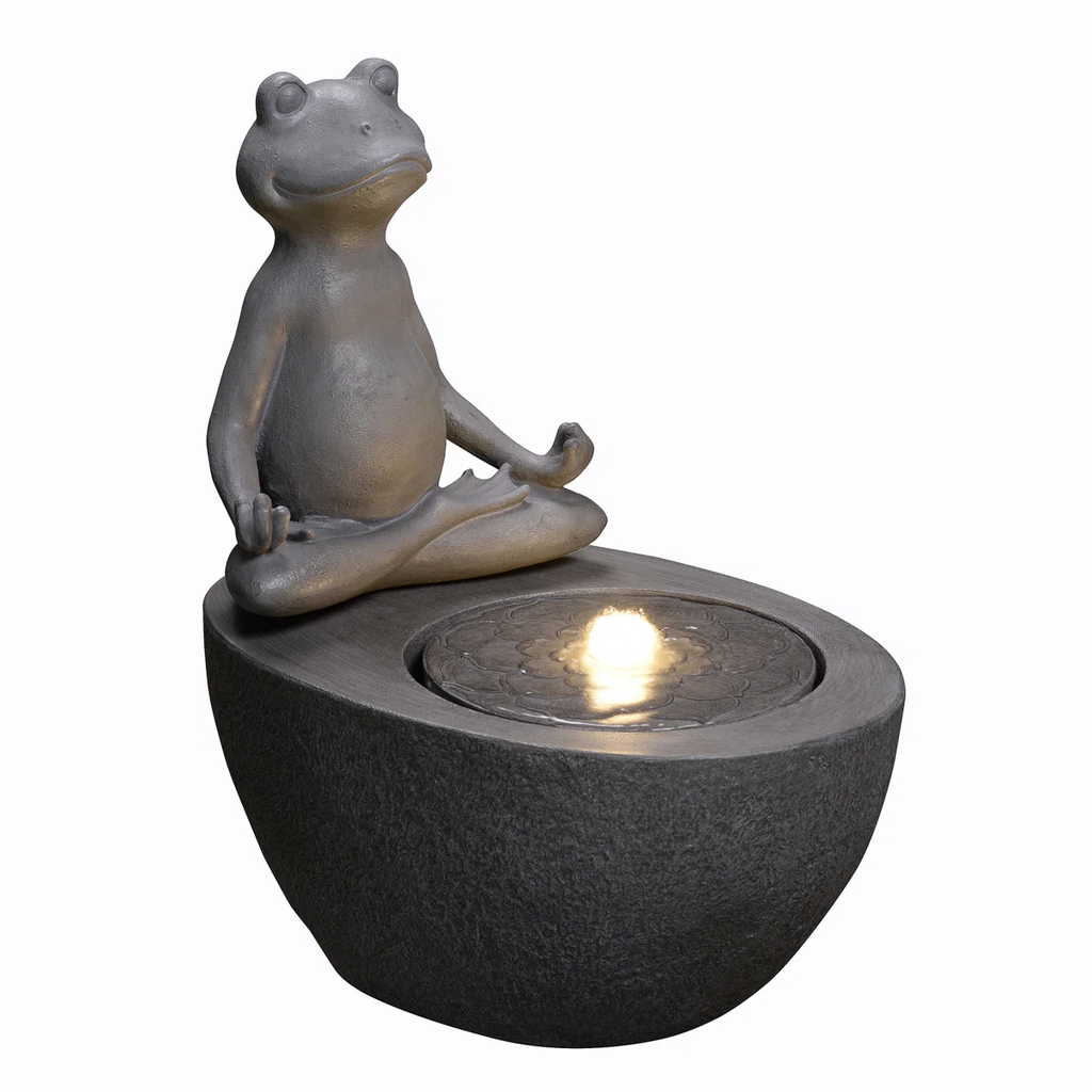 Lighted Frog Water Fountain