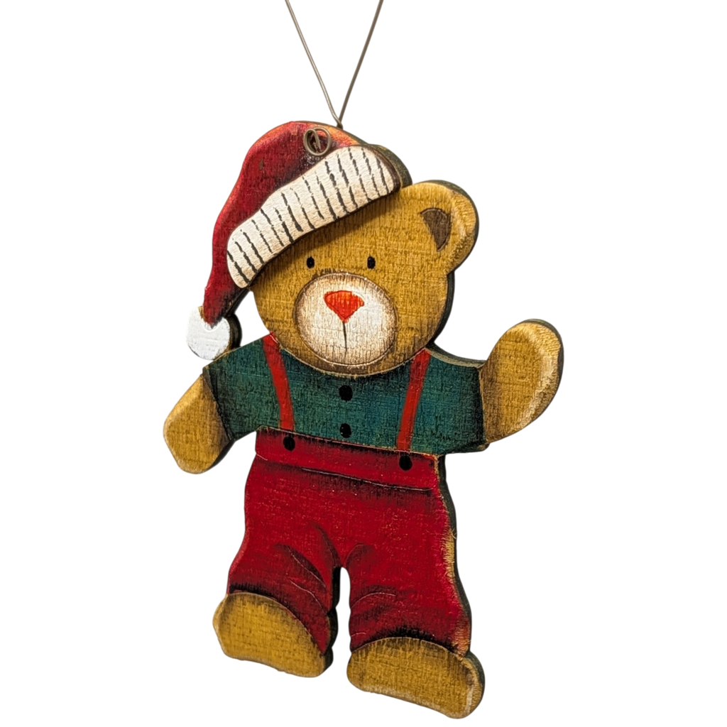 Barnaby's Cozy Christmas: Hand-Painted Plywood Ornament