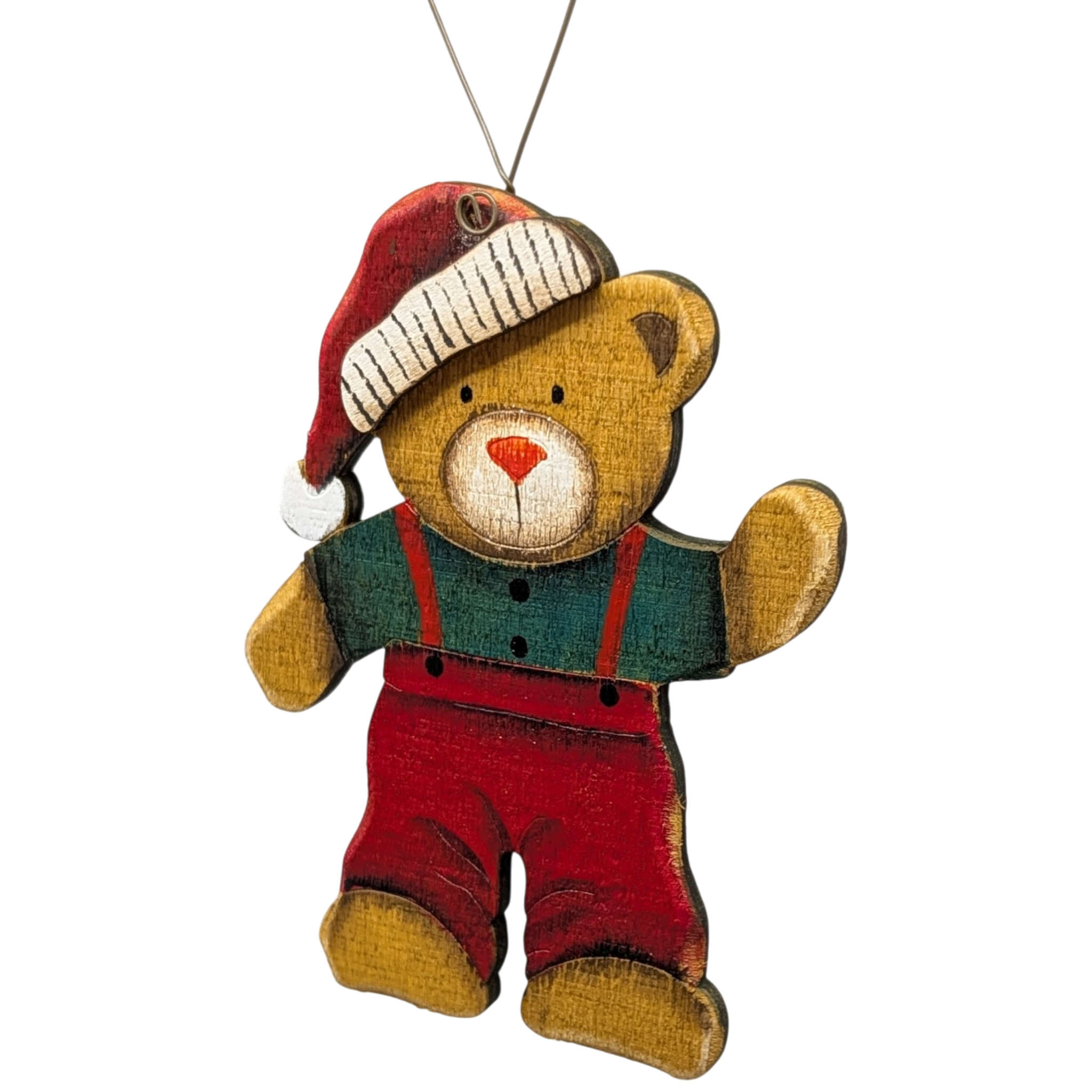 Barnaby's Cozy Christmas: Hand-Painted Plywood Ornament
